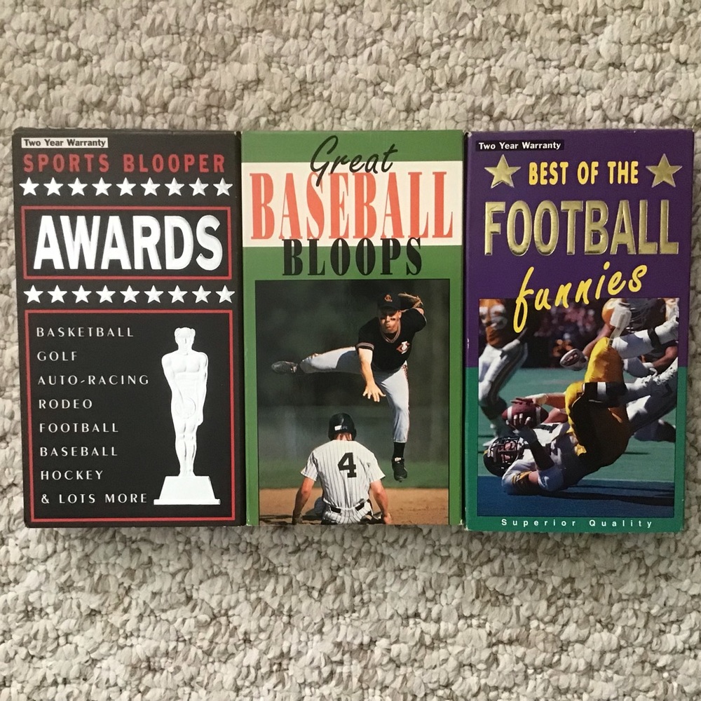 💥3/$10 Lot of 3 Sports Bloopers VHS - Picture 1 of 3